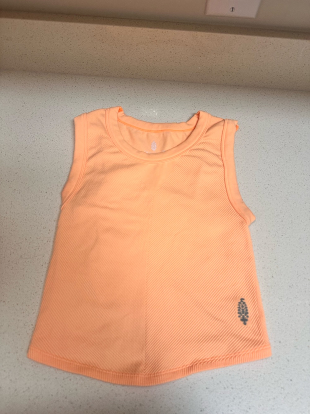 Free People Peachy Orange Ribbed womens Tank Top